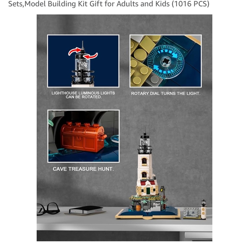 Magic Castle Lighthouse Building Set with Revolving Light Feature (1016pcs) NIB - Picture 9 of 12